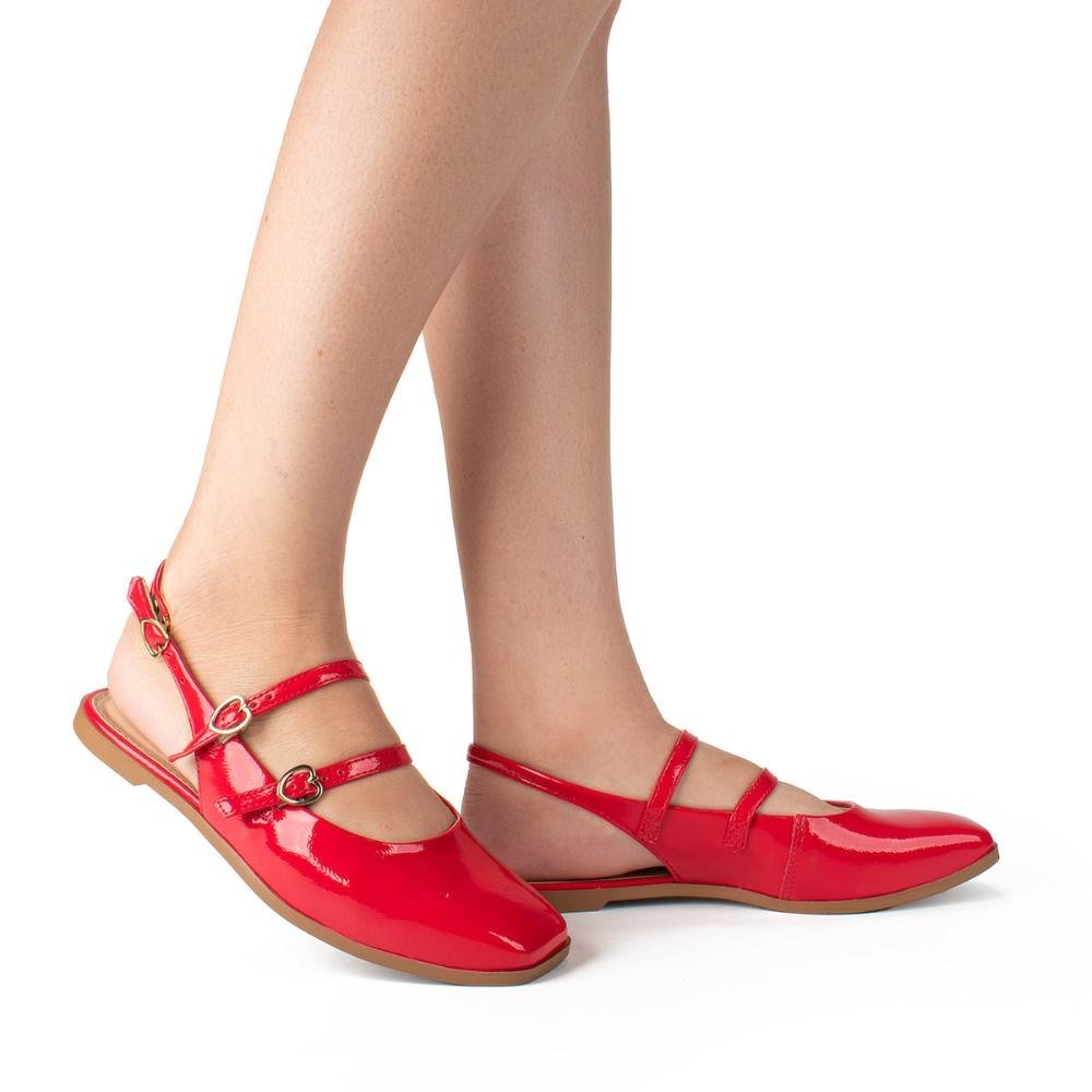 Sapatilha Dakota Slingback Feminino DA492 Vermelho 2