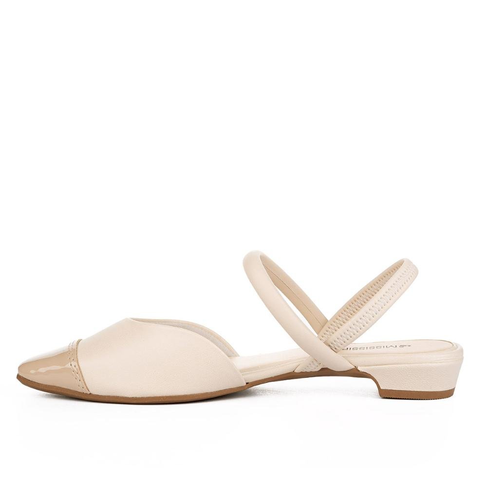 Sapato Mississipi de Salto Baixo MC172 Bege 2