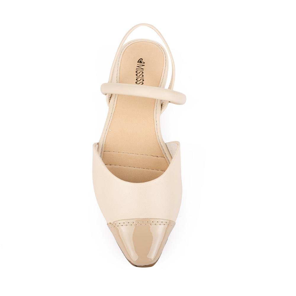 Sapato Mississipi de Salto Baixo MC172 Bege 5