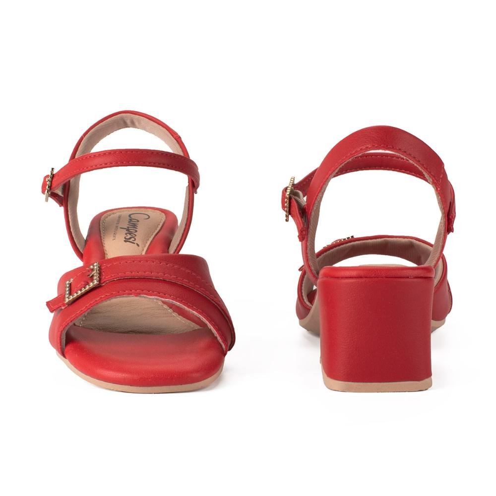 Sandália Campesí de Salto Bloco CP303 Vermelho 4