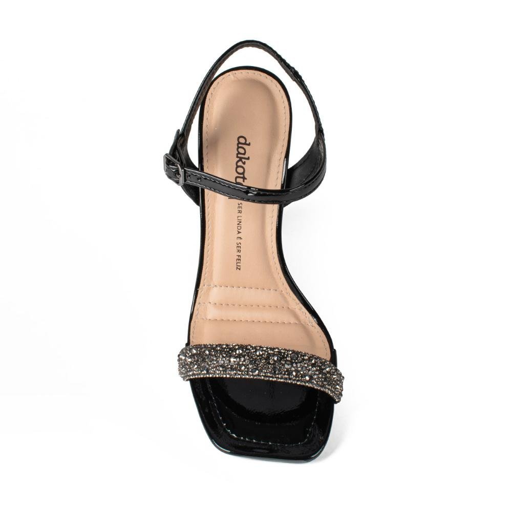 Sandália Dakota de Salto Alto Com Brilhos Feminina Y8251 Preto 6