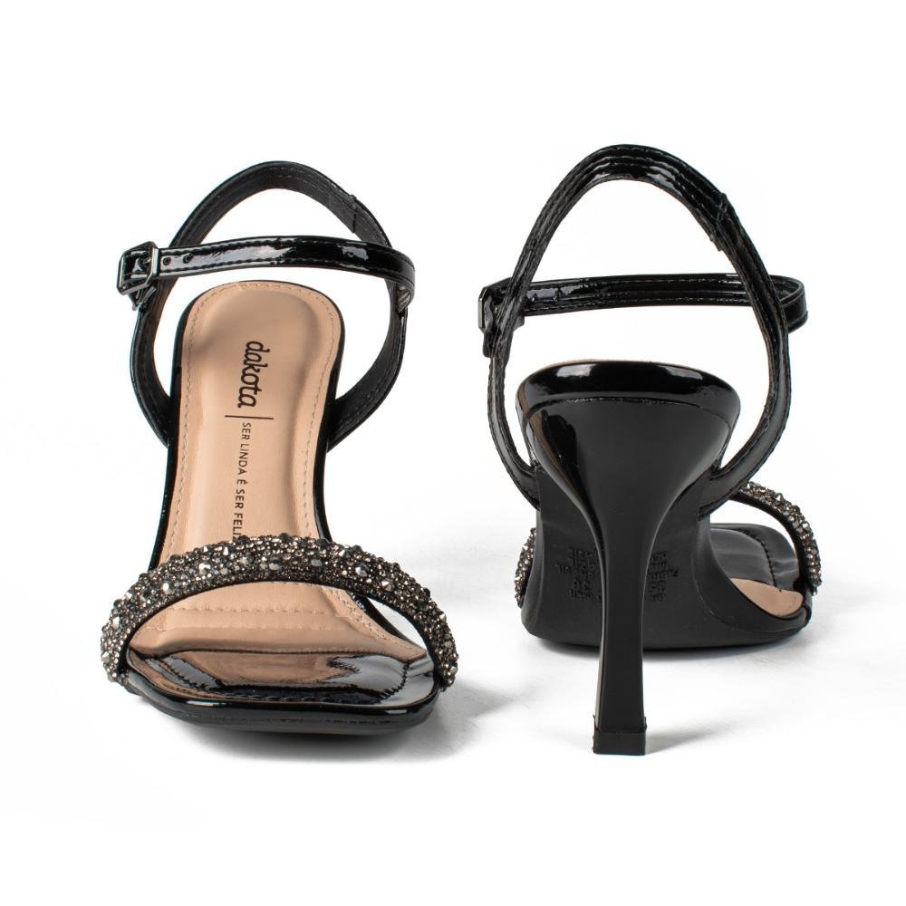 Sandália Dakota de Salto Alto Com Brilhos Feminina Y8251 Preto 5