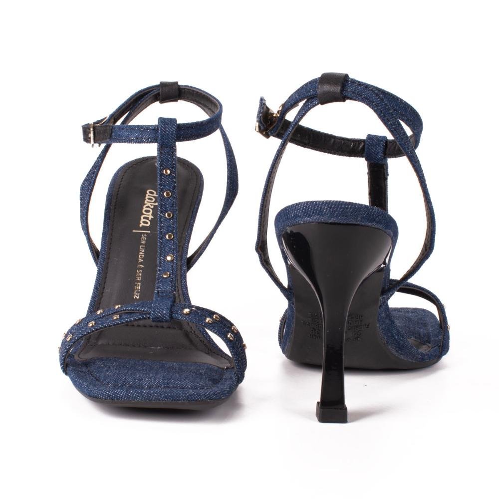 Sandália Dakota de Salto Alto Jeans Feminina Y8253 Azul Marinho 5