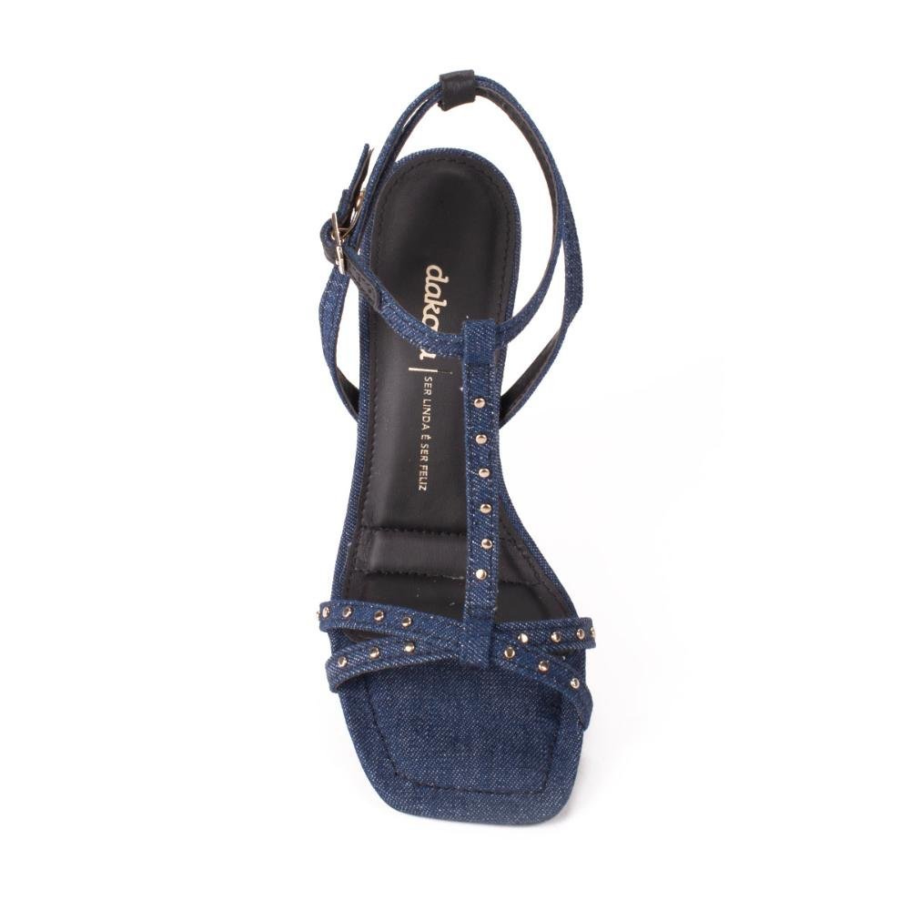 Sandália Dakota de Salto Alto Jeans Feminina Y8253 Azul Marinho 6