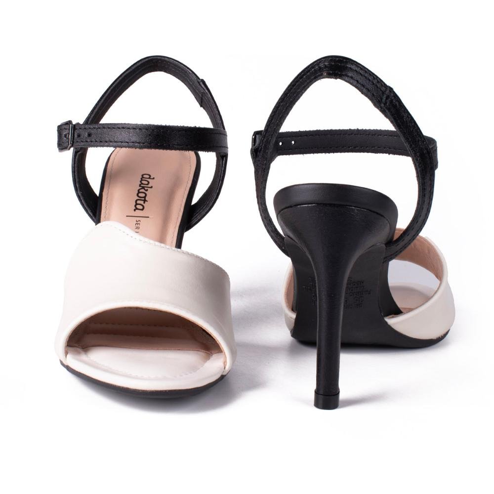 Sandália Dakota Em Couro de Salto Alto Y8242 Bege 5