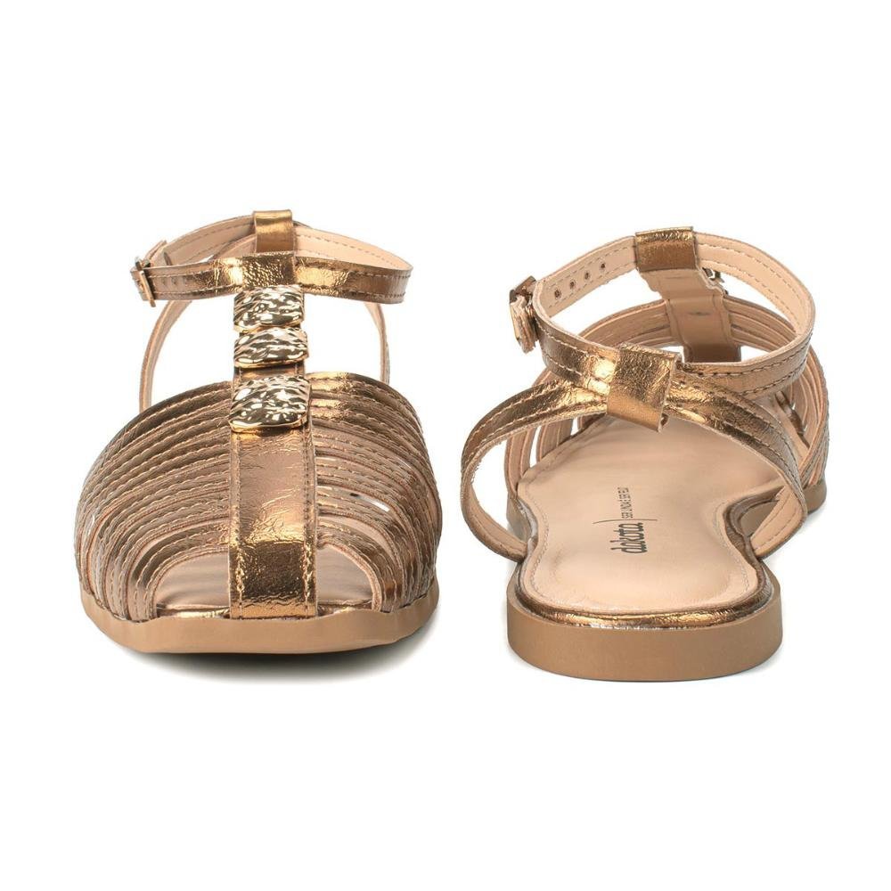 Sandália Dakota Rasteira Metalizada Feminina Y8461 Bronze 4