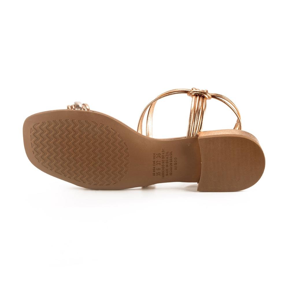 Sandália Mississipi de Salto Baixo Metalizada MB323 Dourado 4