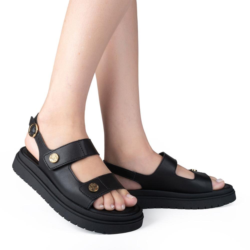Sandália Dakota Flatform Metalizada Y8132 Preto 2