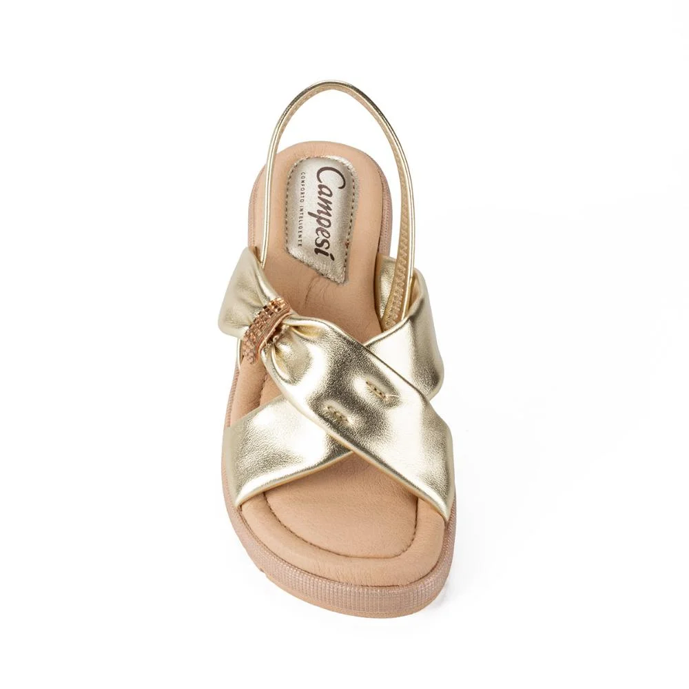 Sandália Campesí Flatform Metalizada CP181 Dourado 6
