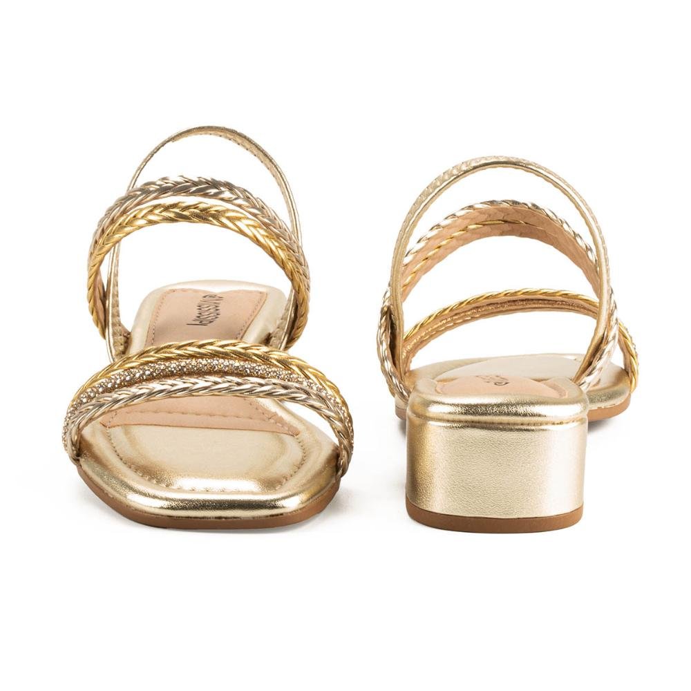 Sandália Mississipi de Salto Bloco MB802 Dourado 4