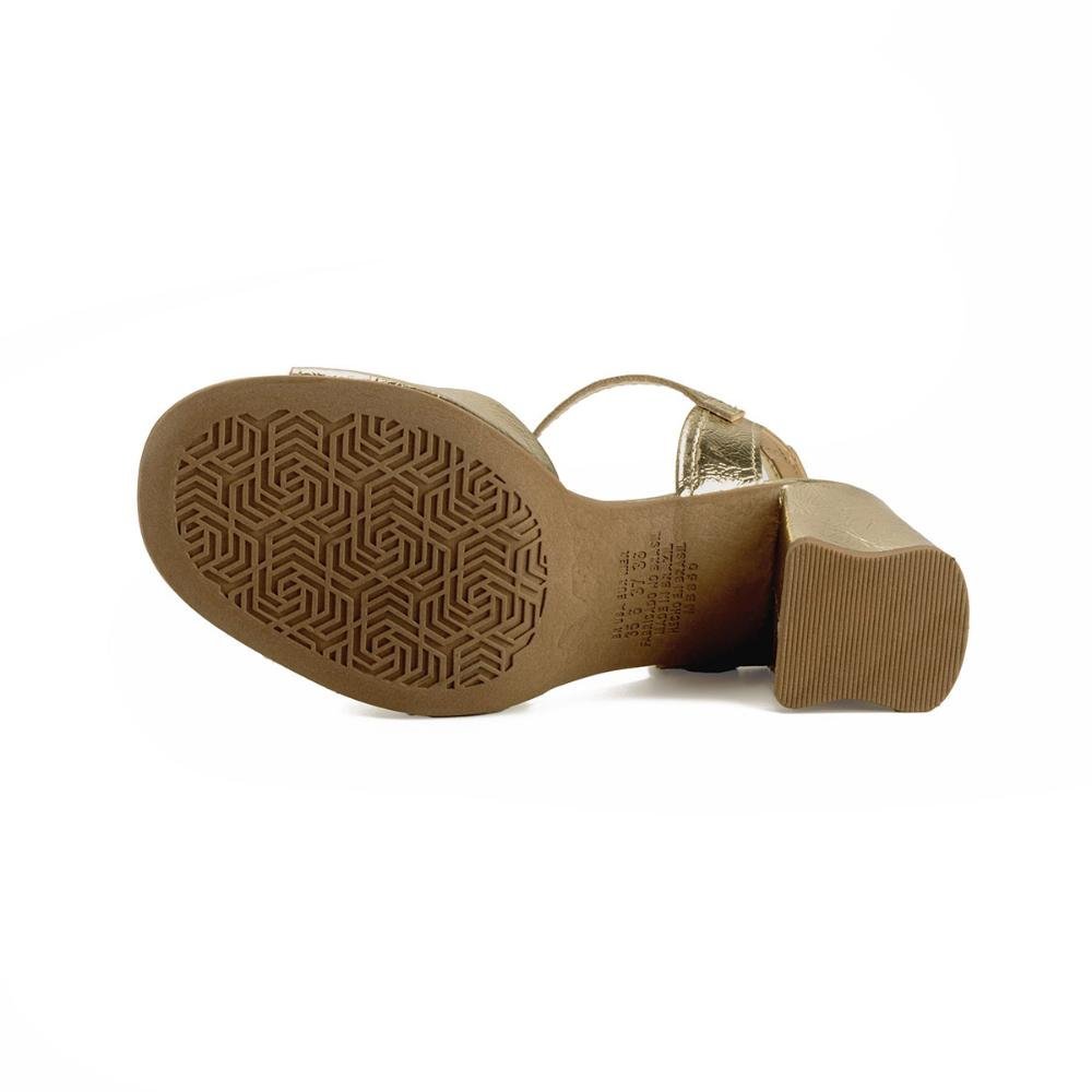 Sandália Mississipi de Salto Bloco Metalizada MB852 Dourado 4