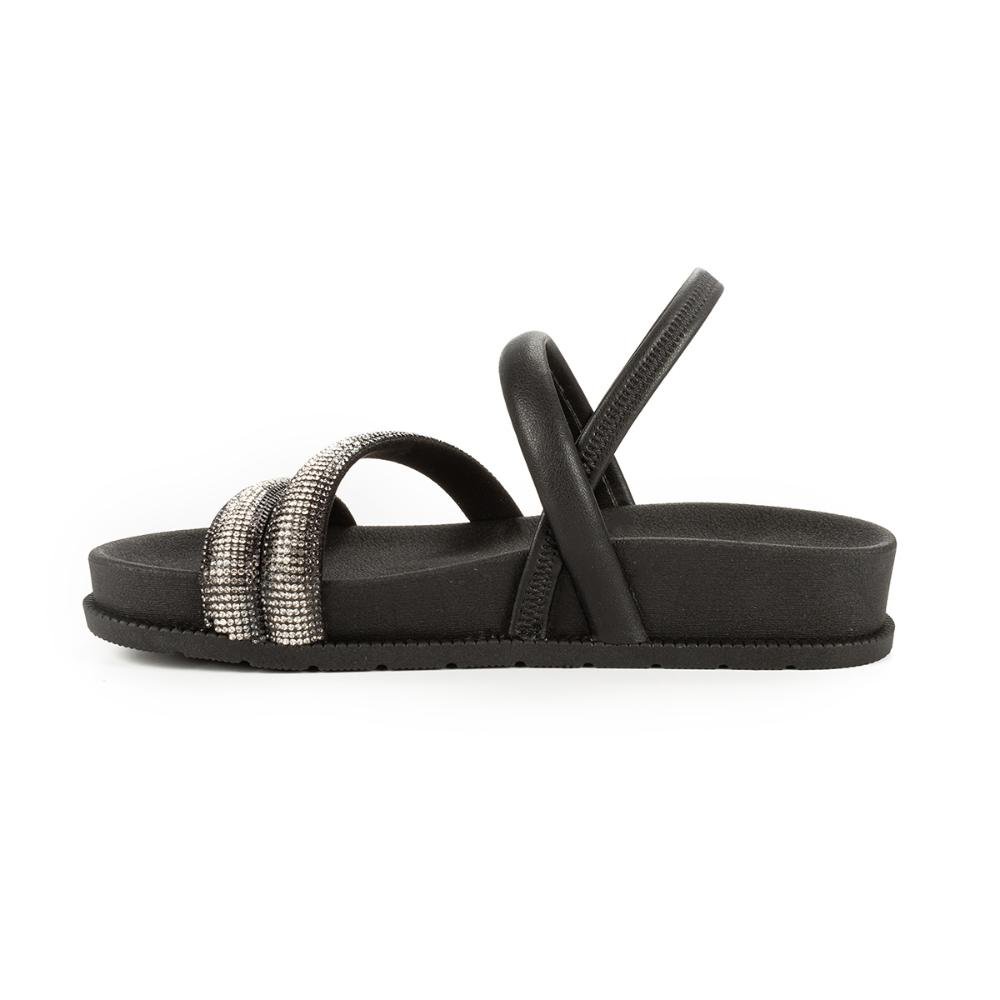 Sandália Mississipi Flatform Com Brilhos MB072 Preto 3