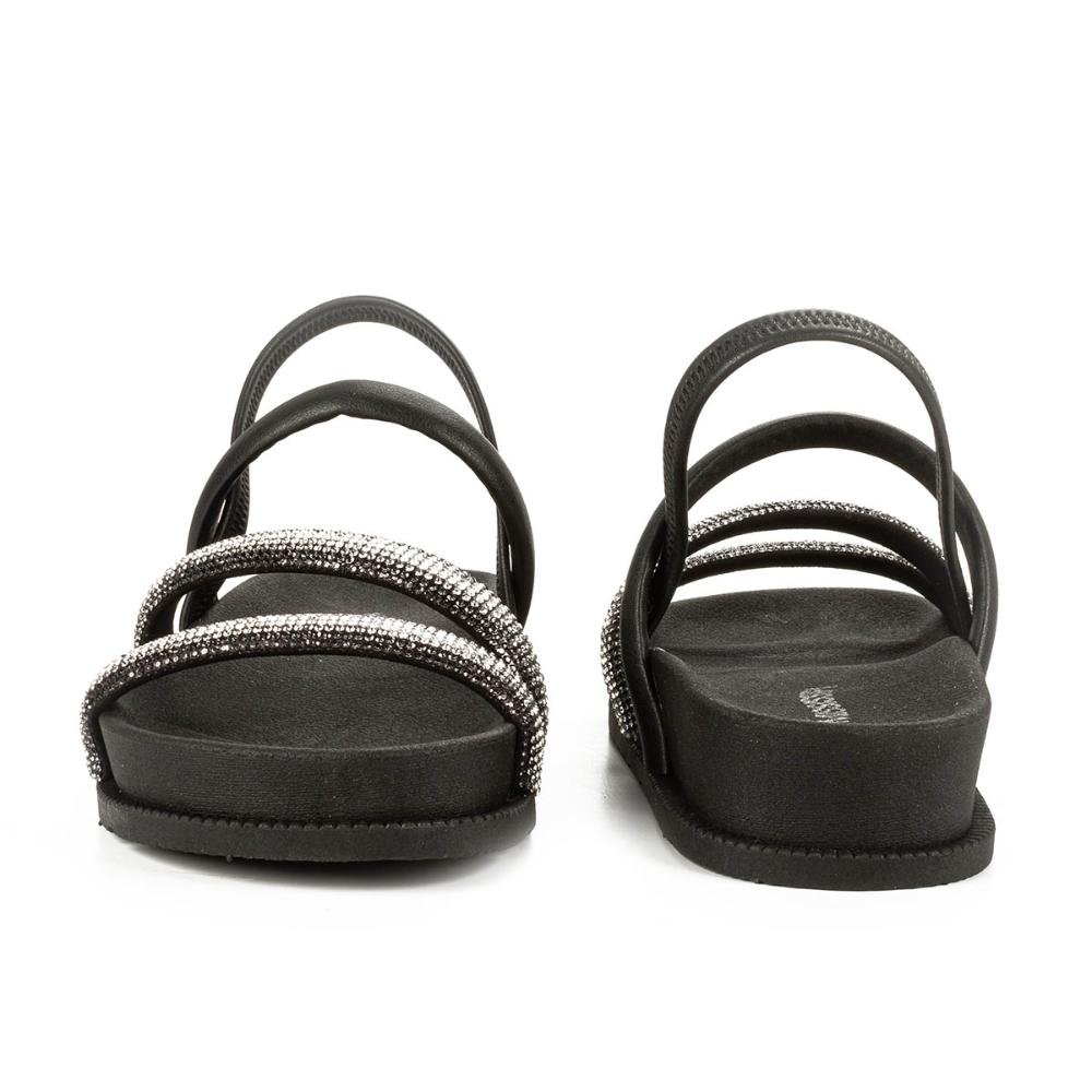 Sandália Mississipi Flatform Com Brilhos MB072 Preto 4