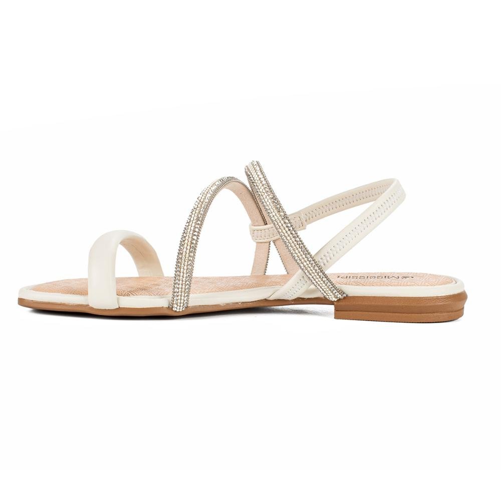 Sandália Mississipi Rasteira Metalizada MB752 Bege 3