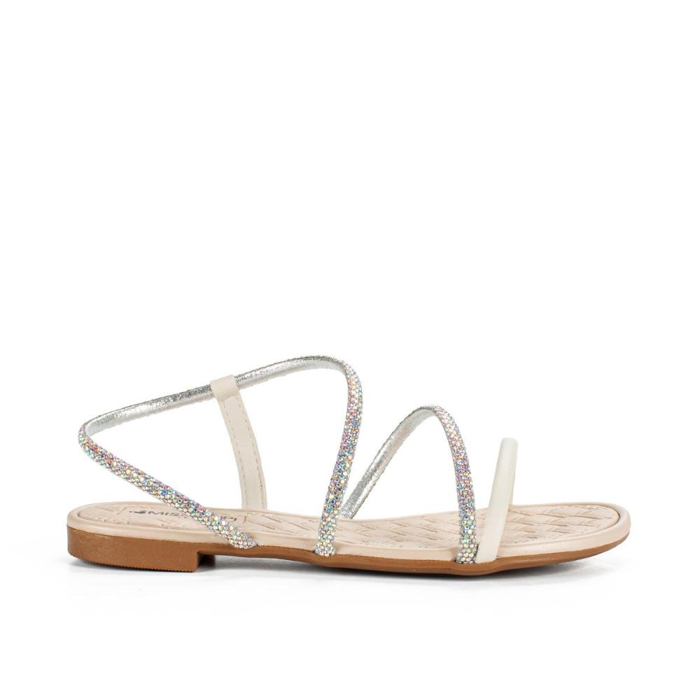 Sandália Mississipi Rasteira Metalizada MC431 Bege 1