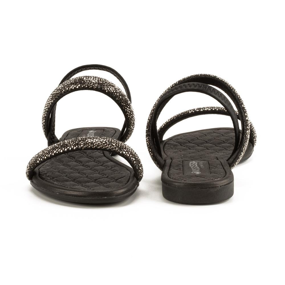 Sandália Mississipi Rasteira Com Brilhos Feminina MB282 Preto 4