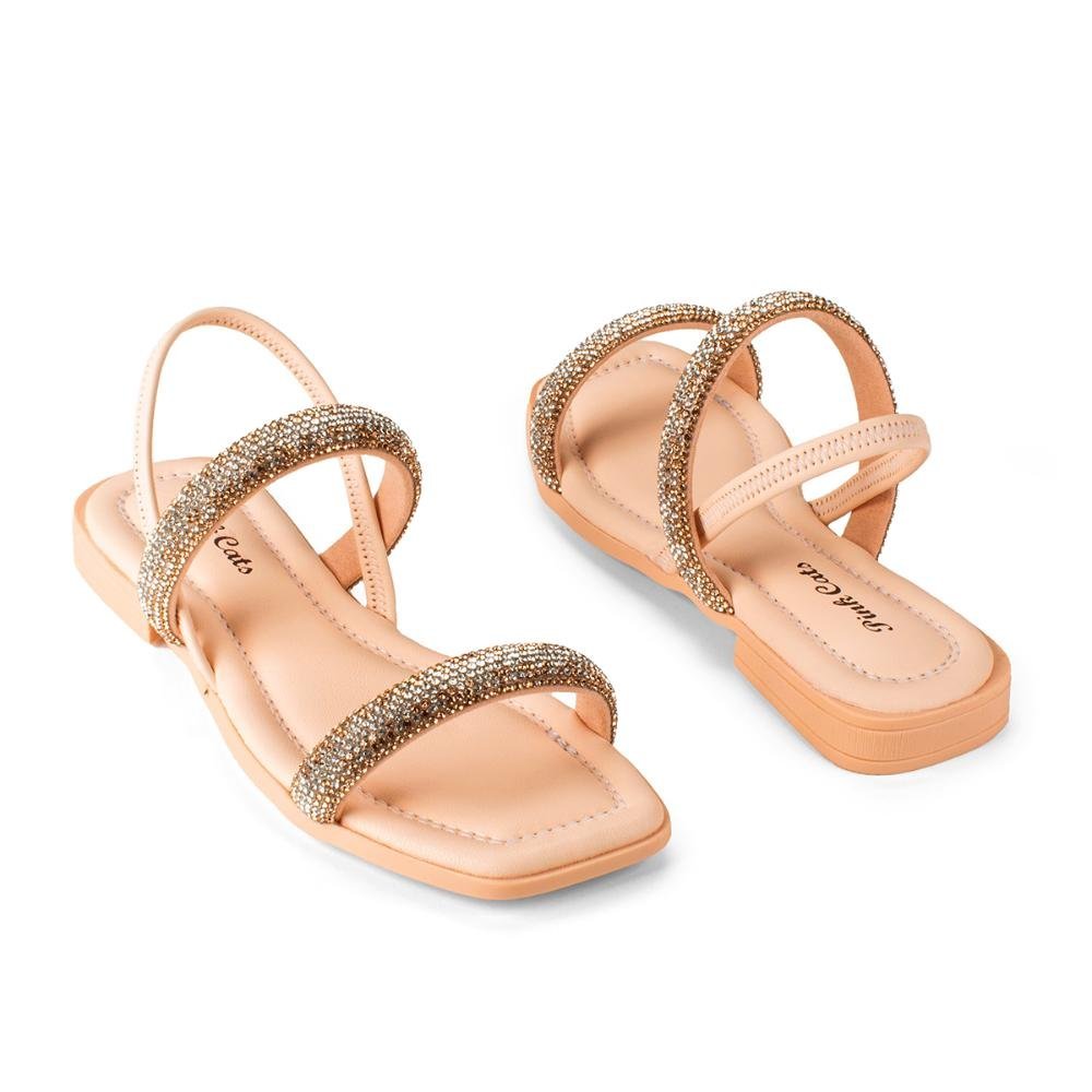 Sandália Pink Cat Infatil de Salto Baixo V4662 Bege 6