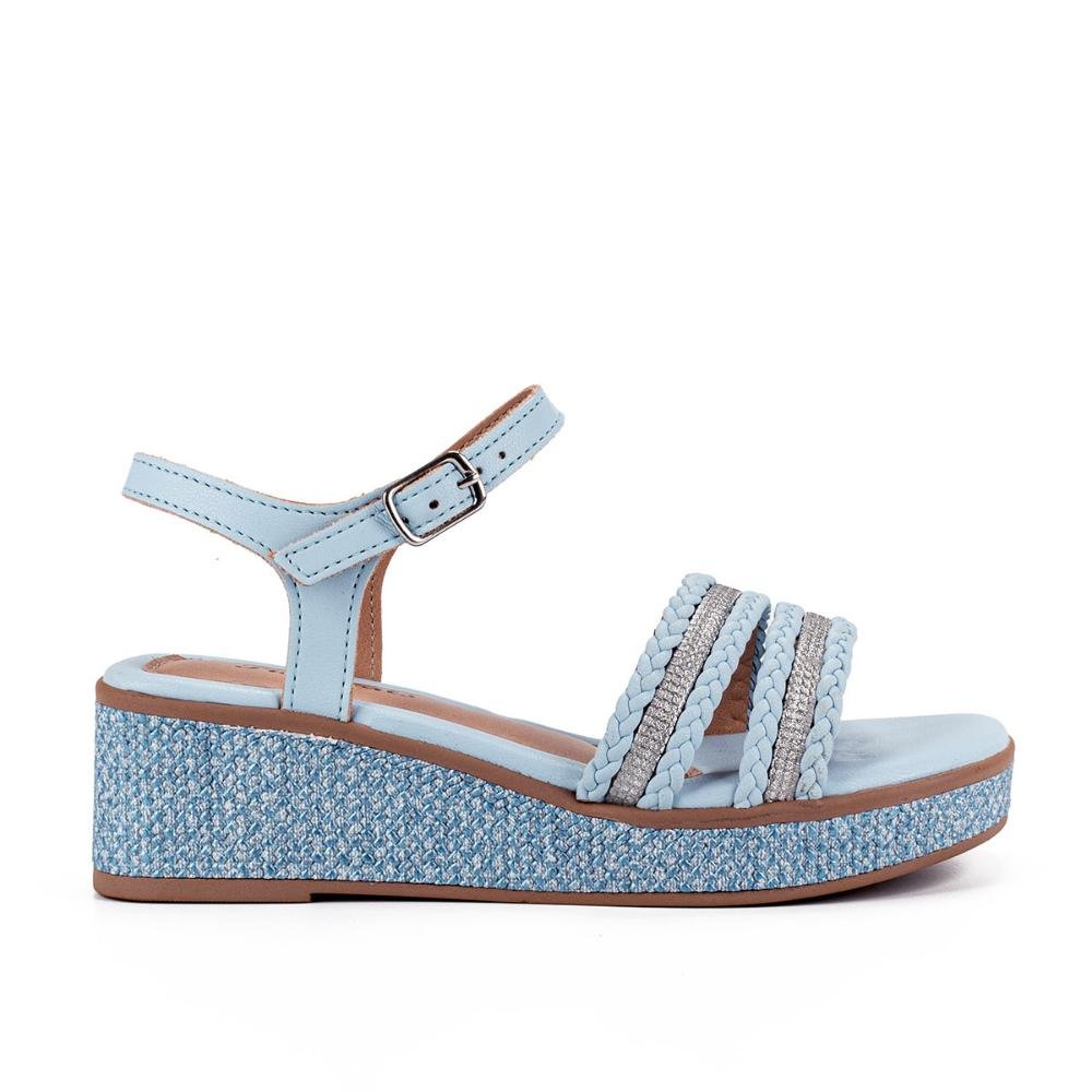 Sandália Pink Cats Infantil Anabela V4701 Azul 1