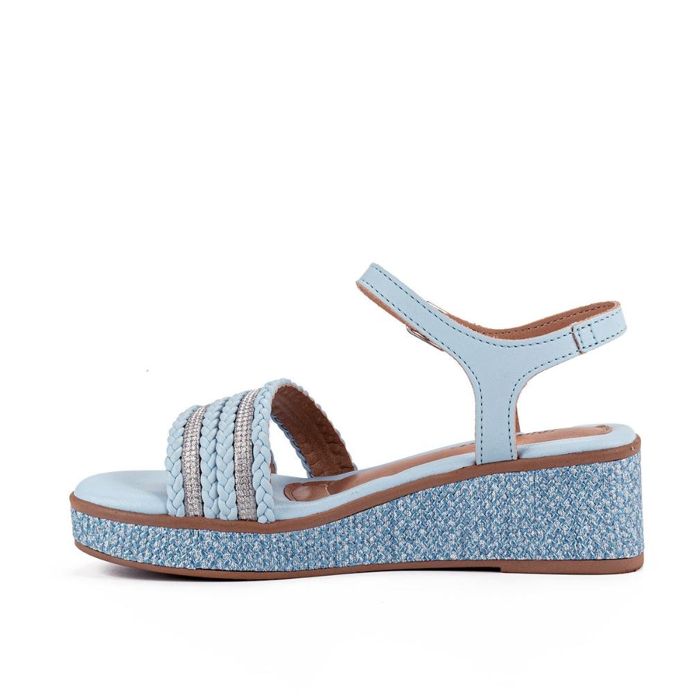 Sandália Pink Cats Infantil Anabela V4701 Azul 2