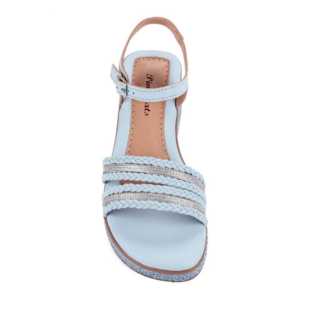 Sandália Pink Cats Infantil Anabela V4701 Azul 5