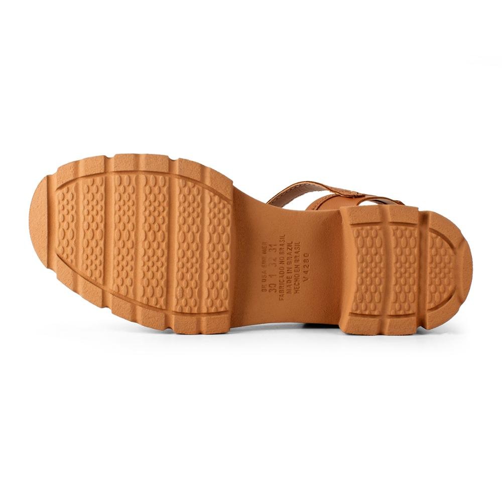 Sandália Pink Cats Infantil de Salto Bloco V4711 Marrom 3