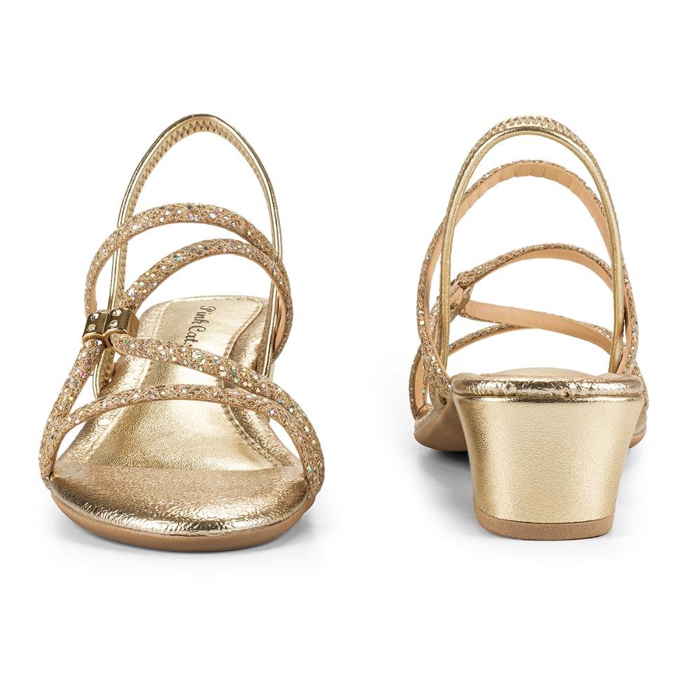 Sandália Pink Cats Infantil de Salto Bloco Metalizada V4771 Dourado 4