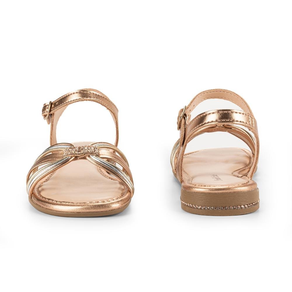 Sandália Pink Cats Infantil Rasteira Metalizada V4472 Ouro 4