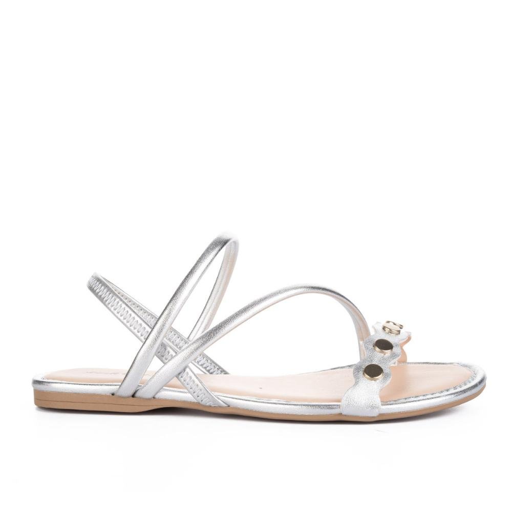 Sandália Pink Cats Infantil Rasteira Metalizada V4411