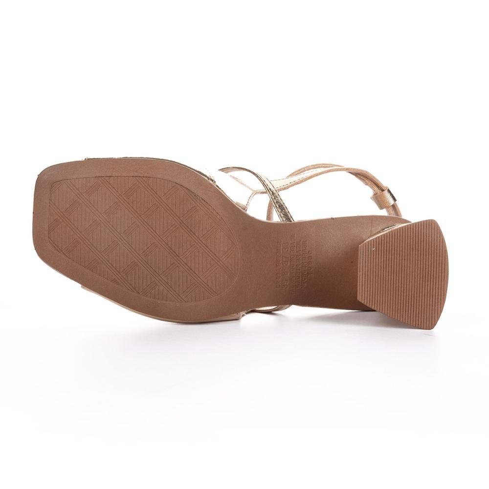 Sandália Tanara de Salto Bloco T8721 Dourado 4