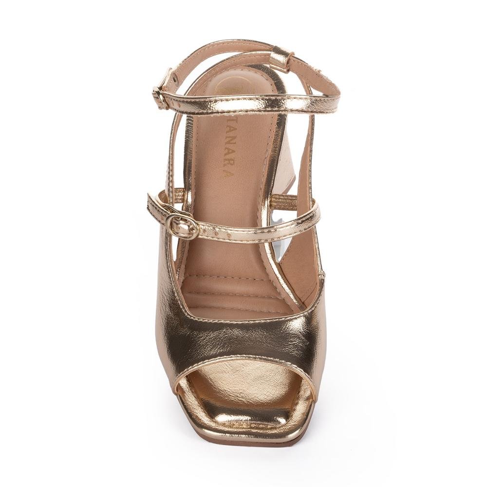 Sandália Tanara de Salto Bloco T8721 Dourado 5