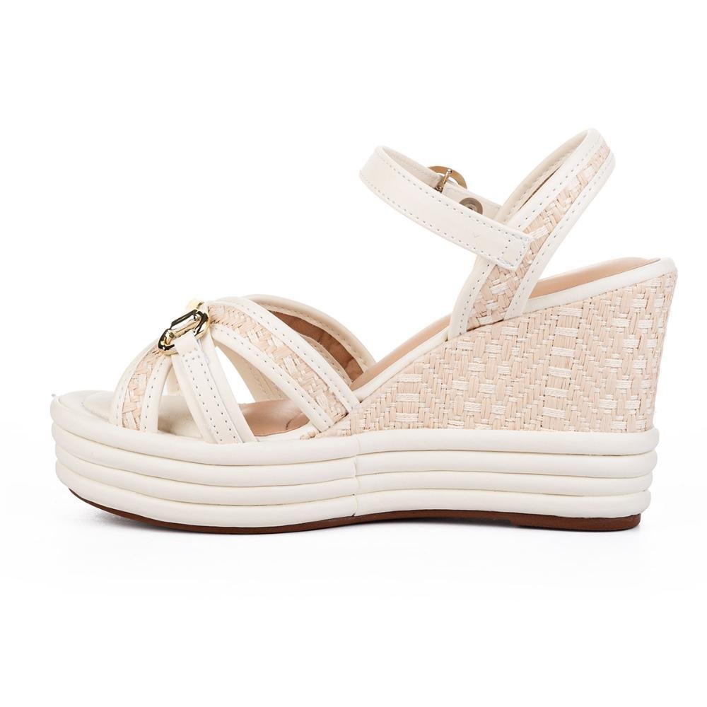 Sandália Tanara Anabela Claro Feminina T8702 Off White 3