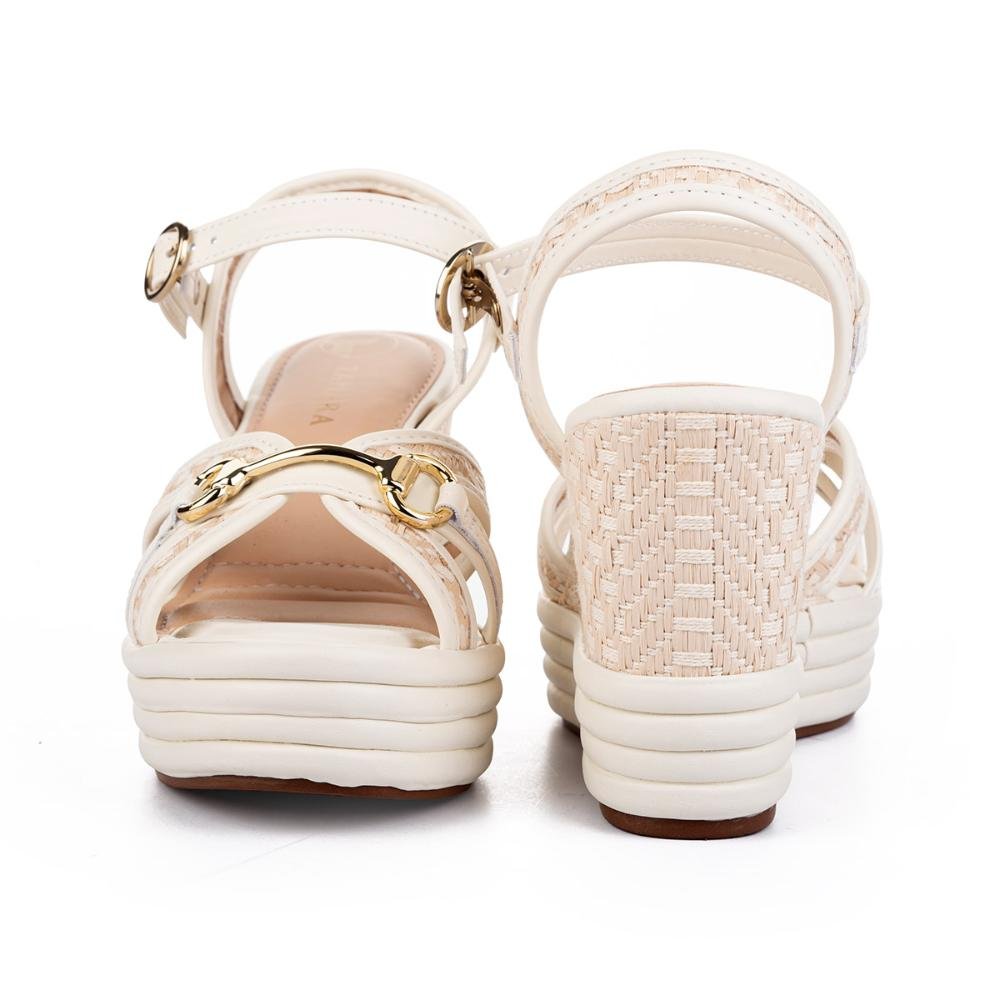 Sandália Tanara Anabela Claro Feminina T8702 Off White 4
