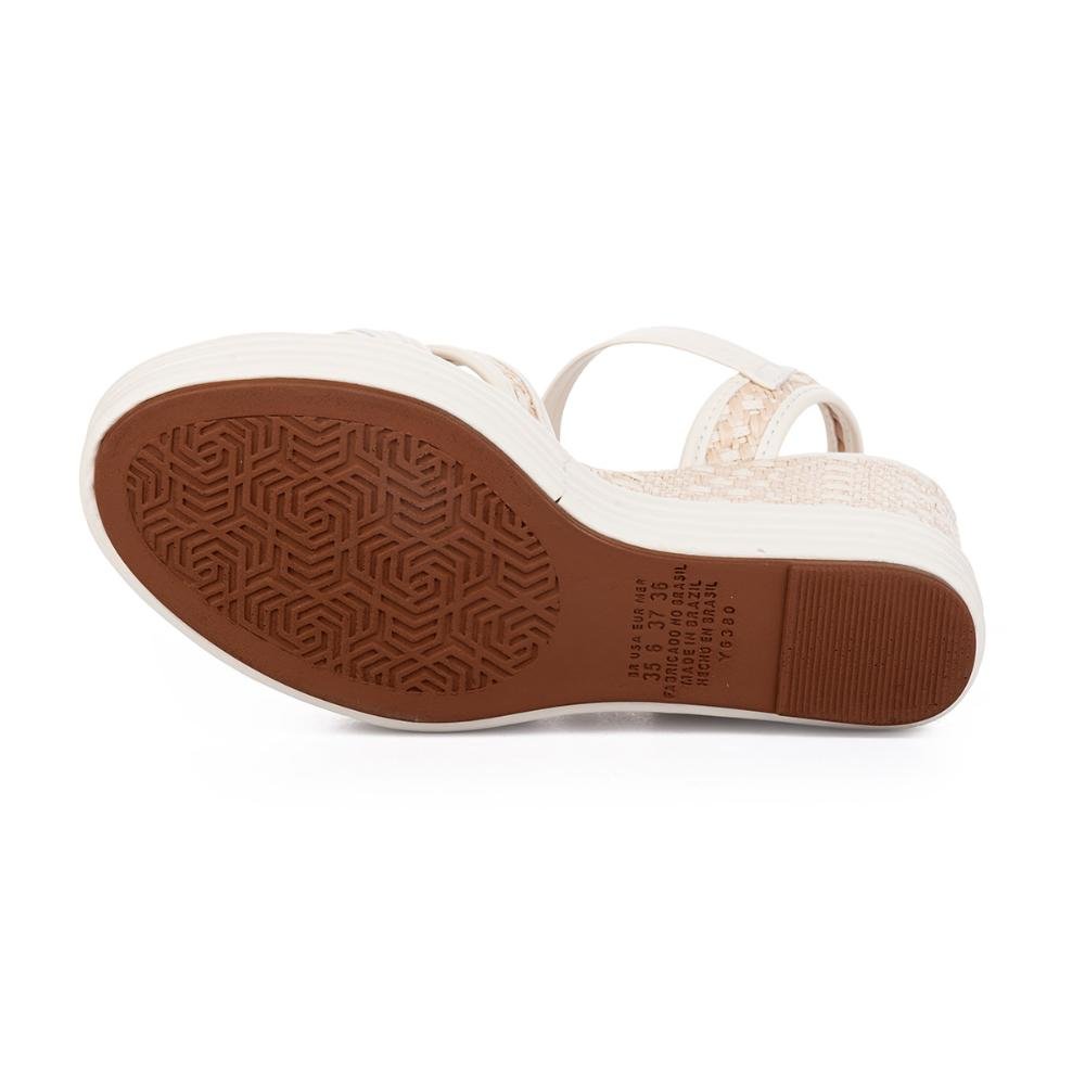 Sandália Tanara Anabela Claro Feminina T8702 Off White 5
