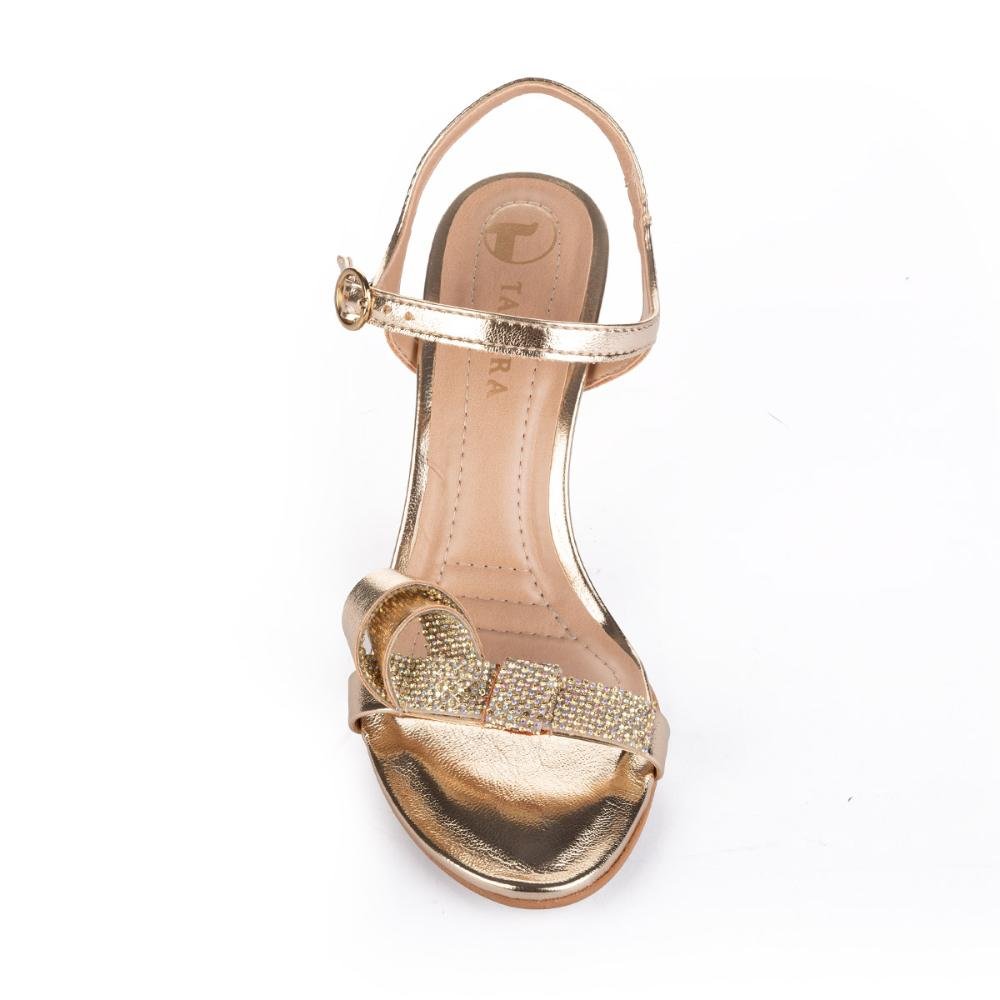 Sandália Tanara de Salto Alto Metalizada T8671 Dourado 6