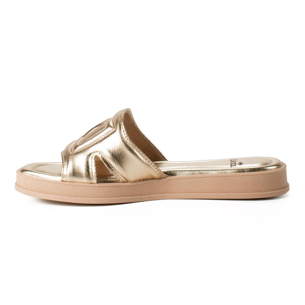 Slide Dakota Flatform Metalizado Feminino Y7611 Ouro 3