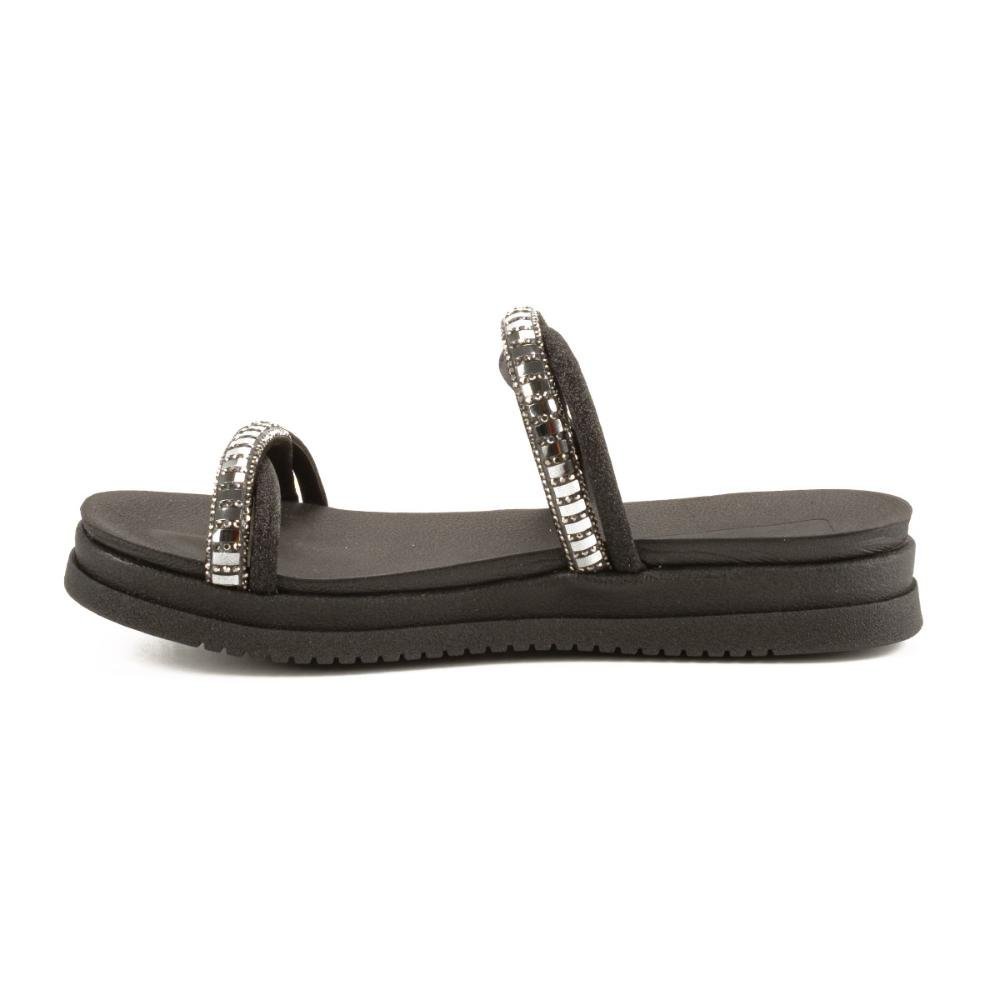Slide Mississipi Flatform Com Brilhos Feminino MB301 Preto 3