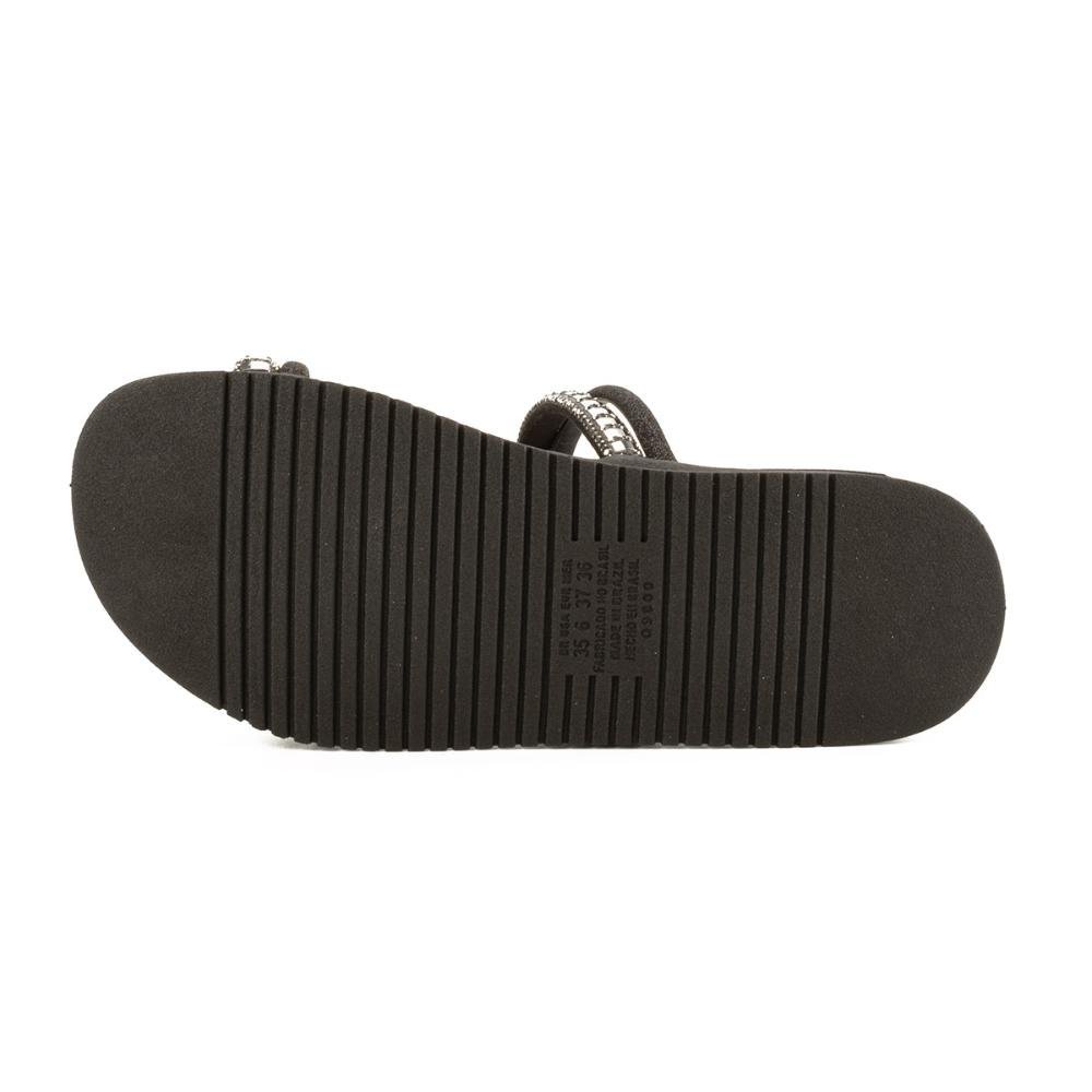 Slide Mississipi Flatform Com Brilhos Feminino MB301 Preto 5