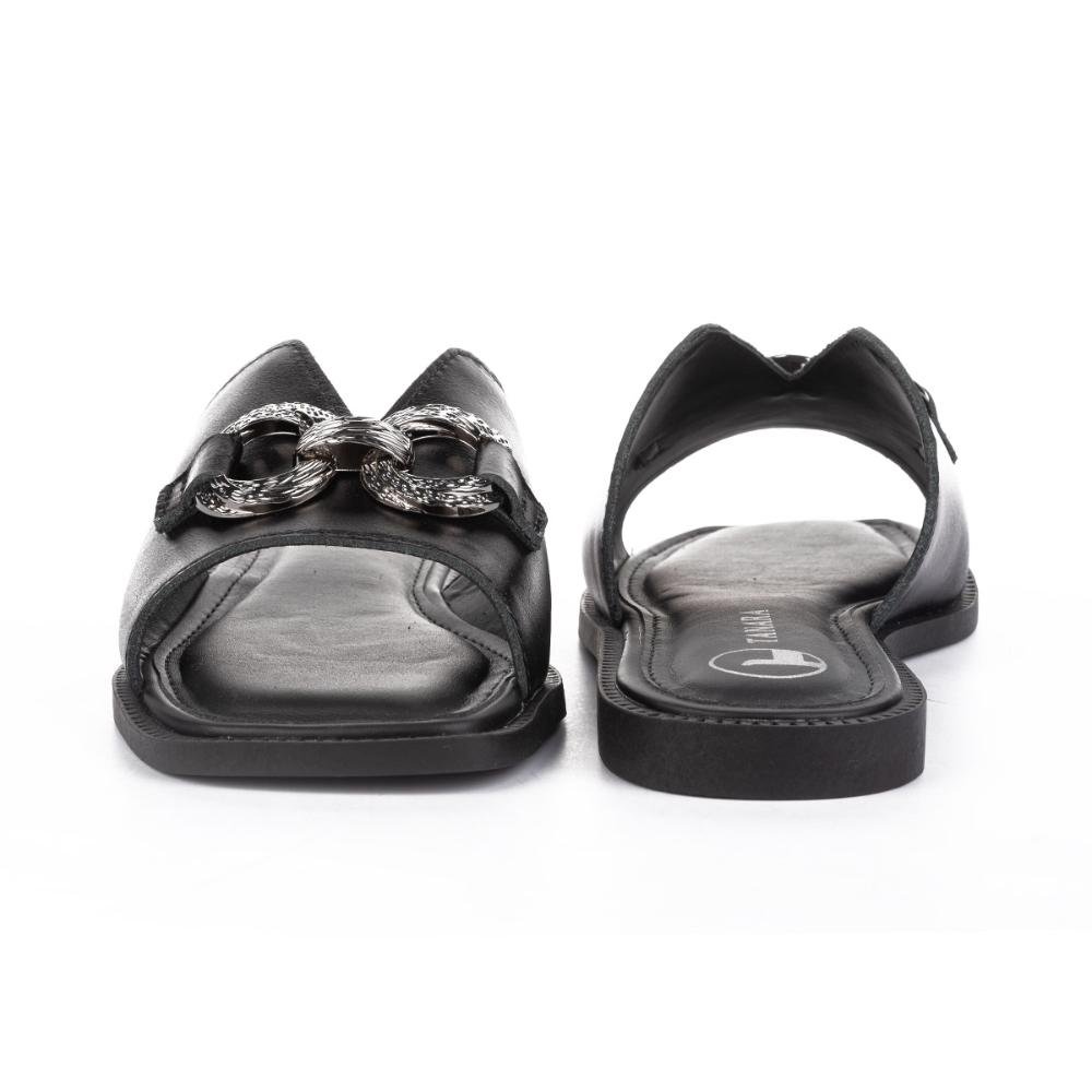 Slide Tanara Em Couro T8791 Preto 4
