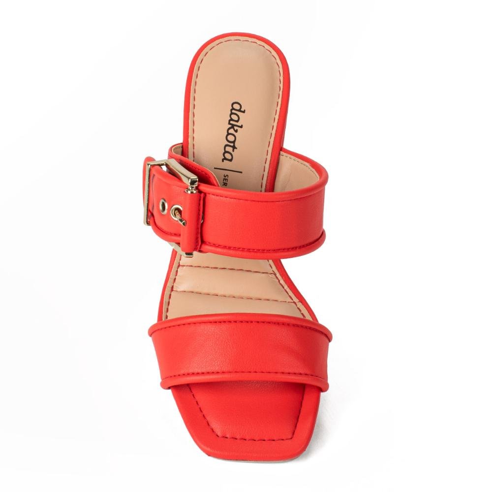 Tamanco Dakota de Salto Bloco Y7297 Vermelho 6