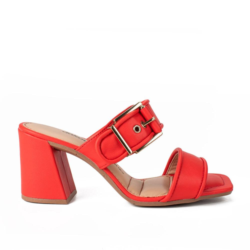 Tamanco Dakota de Salto Bloco Y7297 Vermelho 1