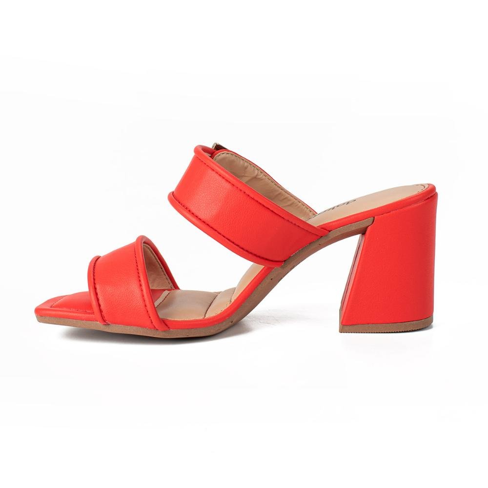 Tamanco Dakota de Salto Bloco Y7297 Vermelho 3