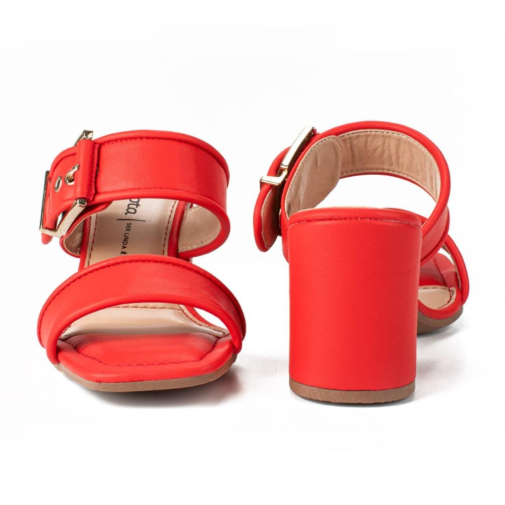 Tamanco Dakota de Salto Bloco Y7297 Vermelho 5