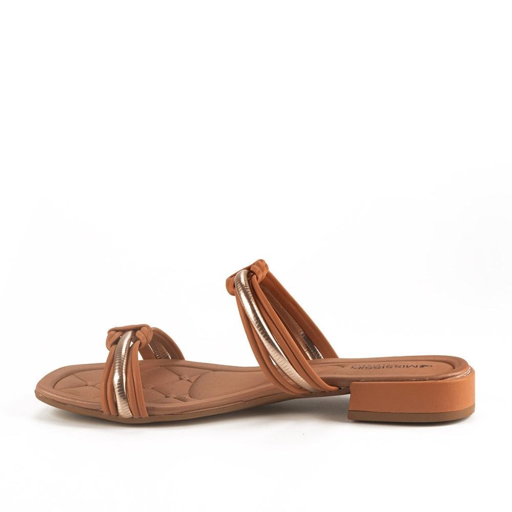 Tamanco Mississipi de Salto Baixo Feminino MB321 Caramelo 2