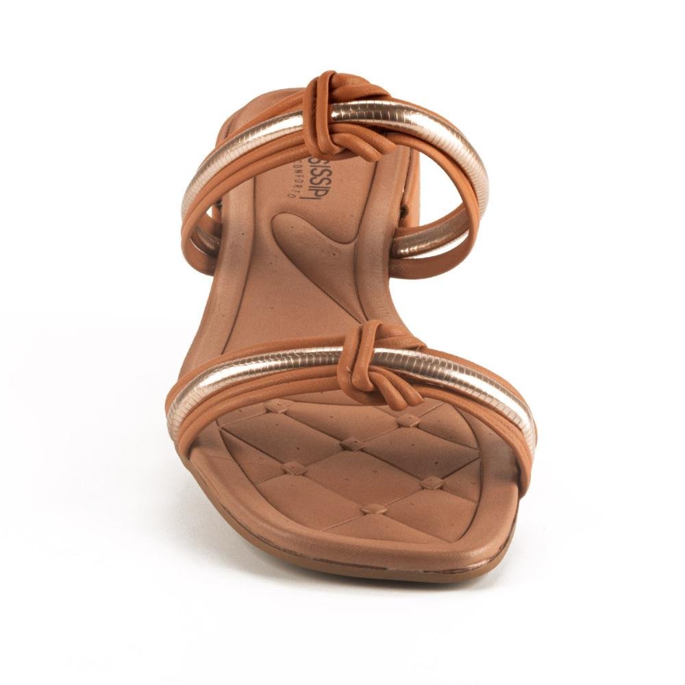 Tamanco Mississipi de Salto Baixo Feminino MB321 Caramelo 5