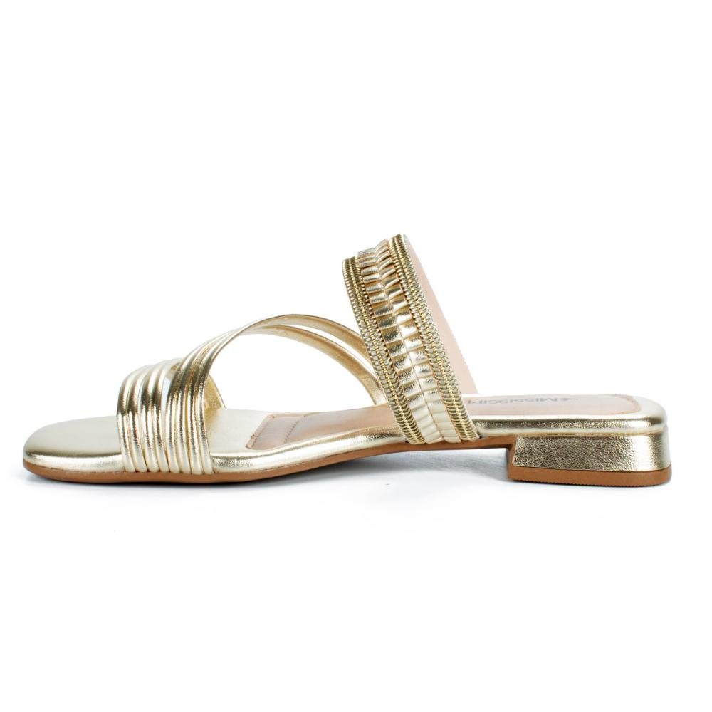 Tamanco Mississipi de Salto Baixo MB201 Dourado 3