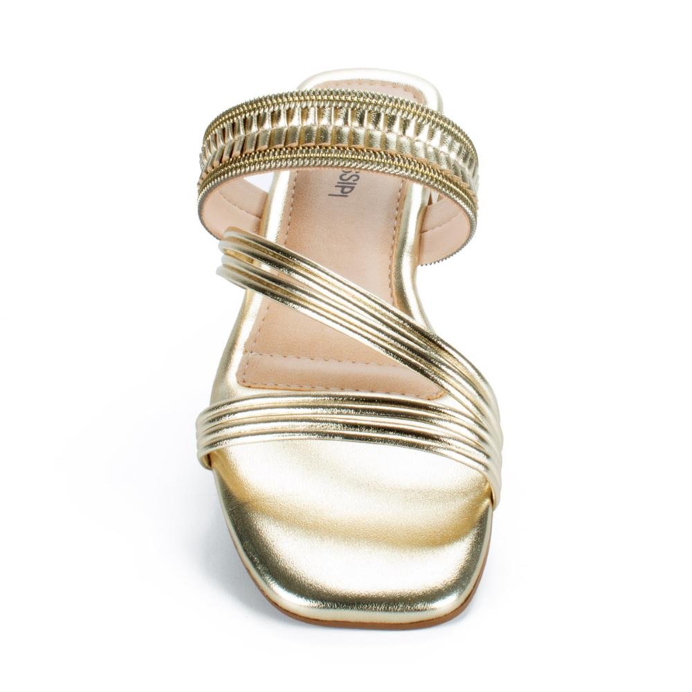 Tamanco Mississipi de Salto Baixo MB201 Dourado 6