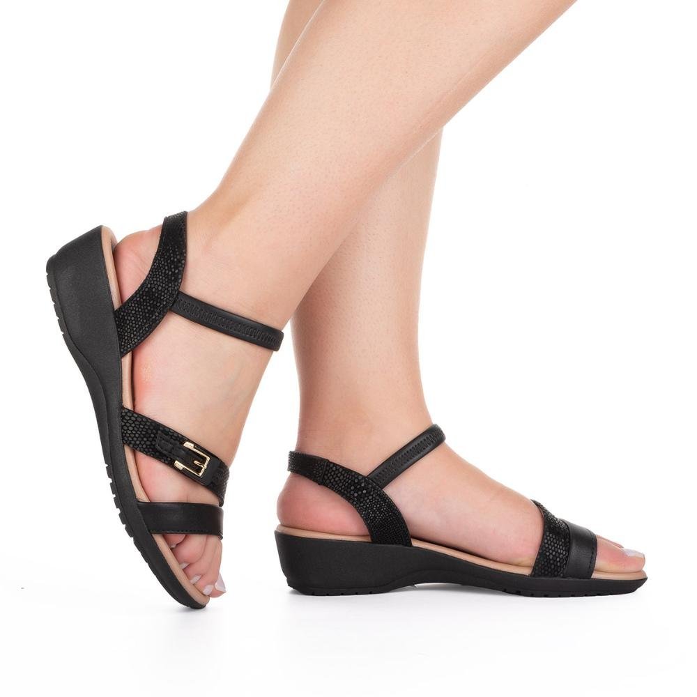 Sandália Campesí Anabela Feminina CP151 Preto 2