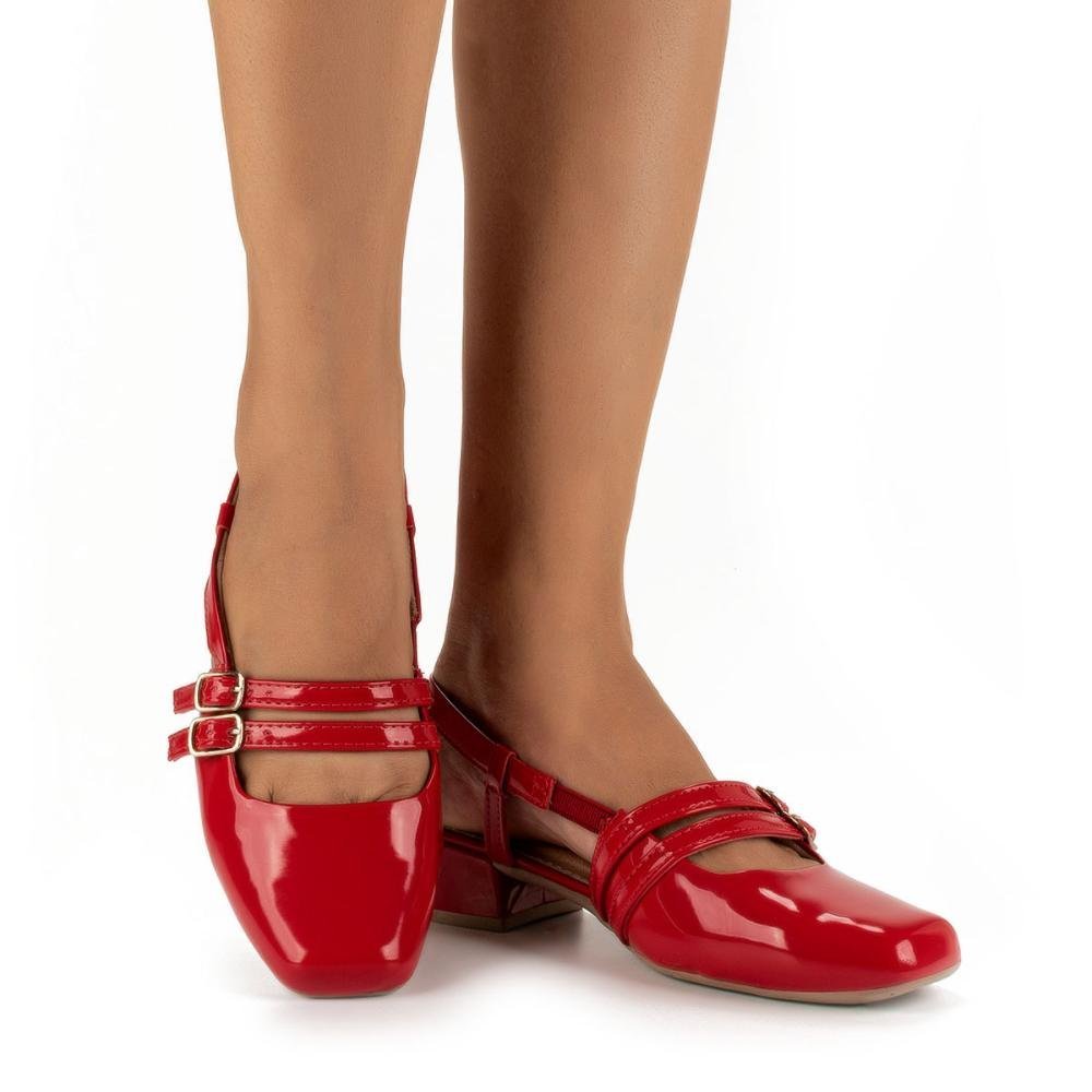 Sapato Campesí de Salto Bloco CP024 Vermelho 2