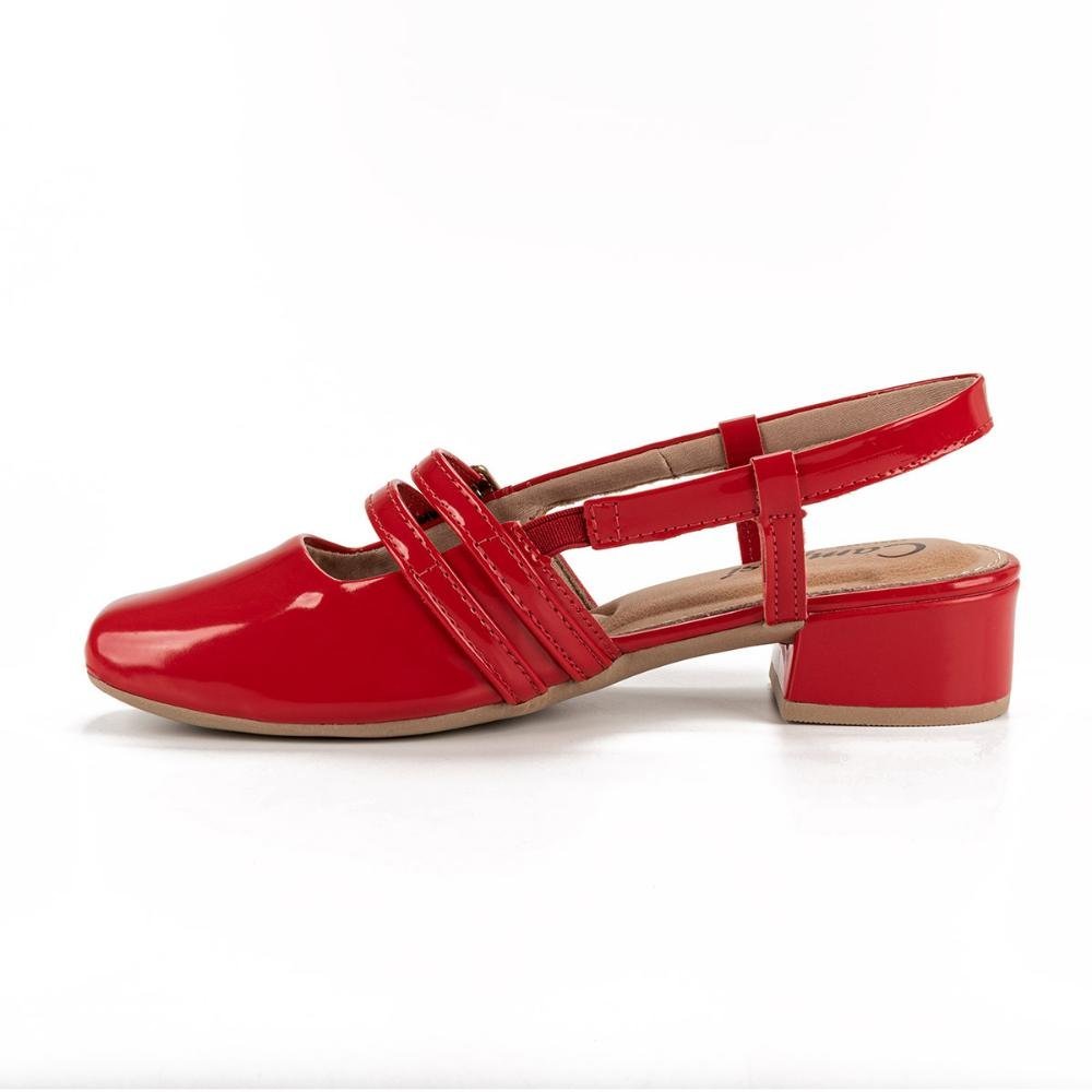 Sapato Campesí de Salto Bloco CP024 Vermelho 3