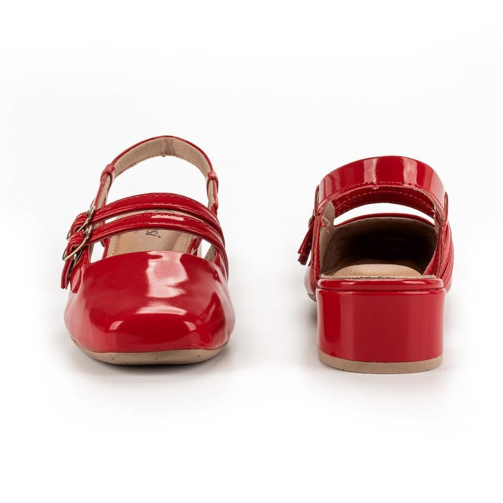 Sapato Campesí de Salto Bloco CP024 Vermelho 4